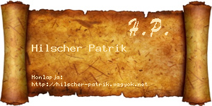 Hilscher Patrik névjegykártya